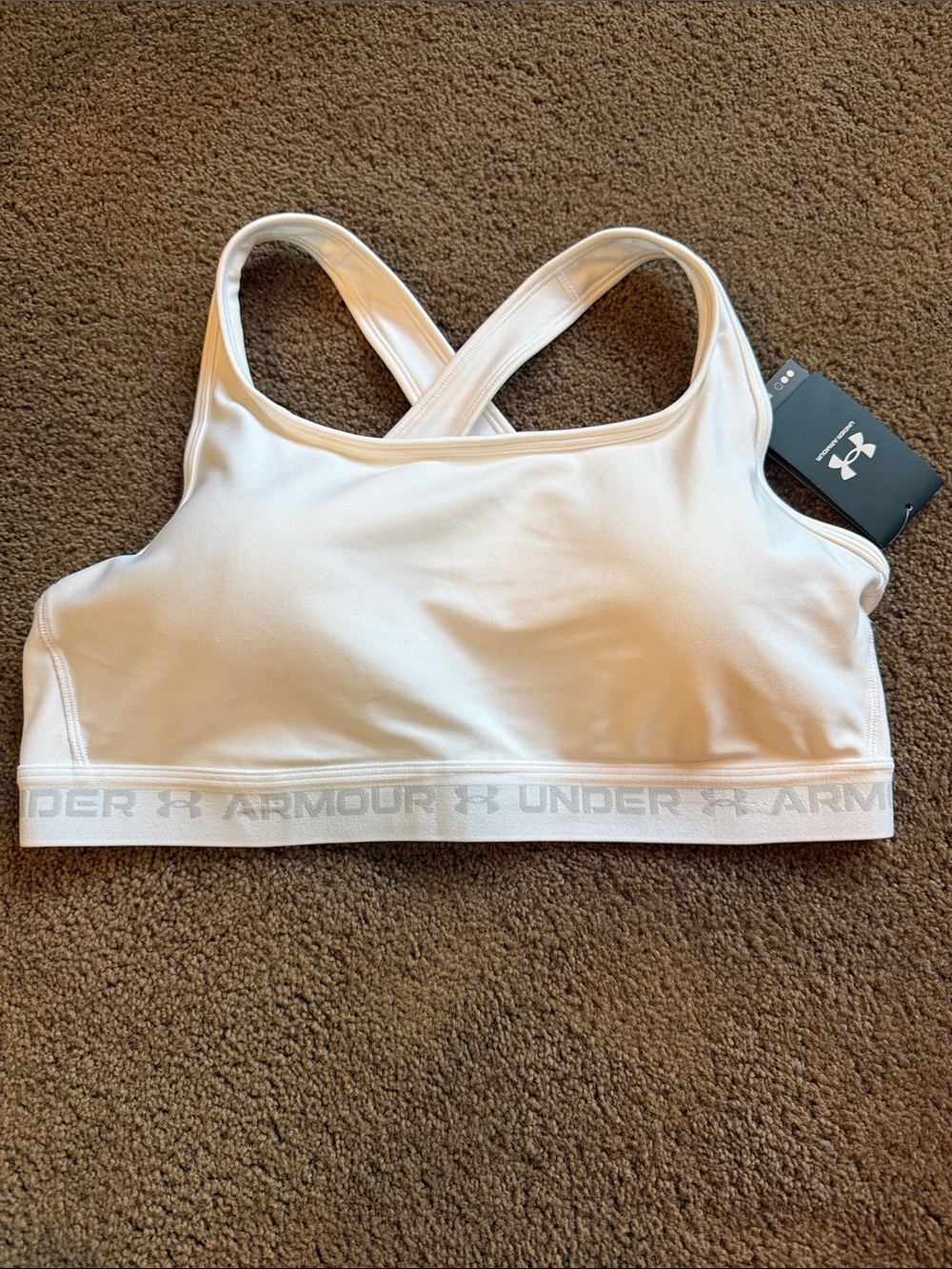 Under Armour Women's White Crossback Sports Bra Size 2X NWT